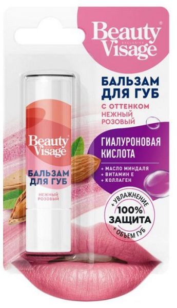 Beauty Visage Бальзам для губ с оттенком нежный розовый 3,6г фотография