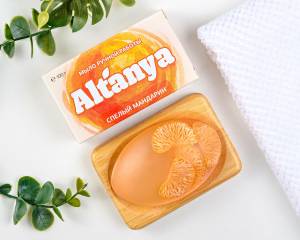Мыло ручной работы Спелый мандарин Алтания 100г