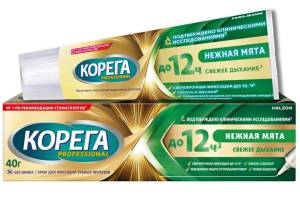 Крем для фиксации зубных протезов Корега professional Нежная мята 40г
