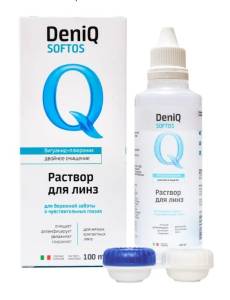 Раствор для линз Deniq Softos для чувствительных глаз 100мл